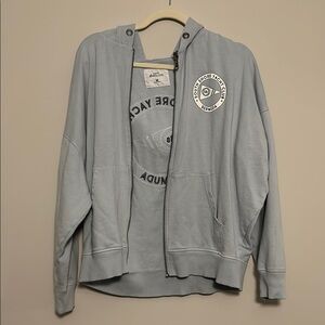 aero Light Blue Zip Up Sweatshirt